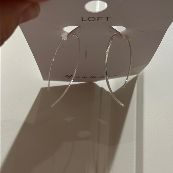 LOFT Sleek Silver Drop Earrings - Picture 6 of 6